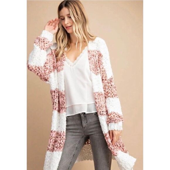 Thick knit Chenille Cardigan Sweater - Picture 1 of 7